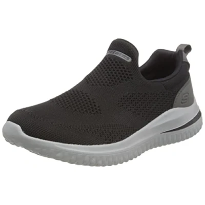 Immagine di Skechers Delson 3.0, Scarpe da ginnastica Uomo, Maglia Sintetica Nera, 39.5 EU