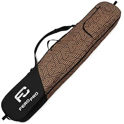Immagine di Ferocity Borsa da Snowboard Premium Sci 170 cm con Tasca Cerniera e Tracolla Wintersport Equipment Case Colore Nero Marrone Geomteric [051]