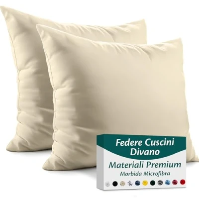 Immagine di Flowen Federe Cuscini Divano e Letto 65x65 Set da 2 Copricuscini in Microfibra Fodere Lavabili Resistenti 65 x cm Tessuto 100% Poliestere Traspirante Anallergico Antiacaro Ideali per Arredo Casa