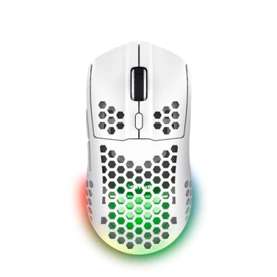 Immagine di Trust Gaming GXT 929W Helox Mouse Wireless Superleggero 75g, 80h di Durata Batteria, 2.4GHz Ricevitore USB, Regolazione DPI (800 4800), Illuminazione LED, Ricaricabile Bianco