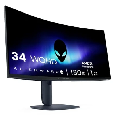 Immagine di Alienware 34 Monitor Gaming Curvo AW3425DWM Pollici WQHD (3440x1440) 21:9 1500R, 180Hz, VA, 1ms, AMD FreeSync Premium, VESA AdaptiveSync, 95% DCI P3, HDR400, 2 HDMI, DP, 3 USB, Garanzia Anni