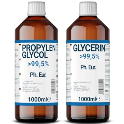 Immagine di 1000 ml di glicerina + glicole propilenico qualità farmaceutica &gt; 99,5% puro E422 E1520 DIY