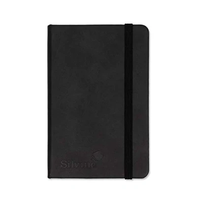 Immagine di Silvine Executive Soft Feel Pocket Notebook Ruled with Marker Ribbon 160pp 90gsm 143x90mm Black Ref 196BK