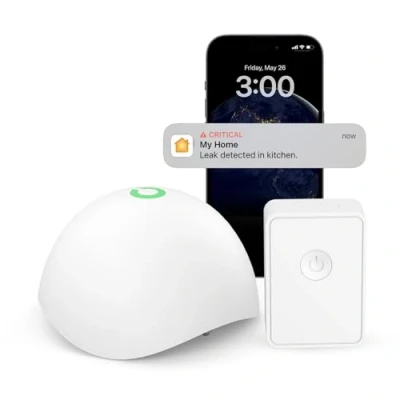 Immagine di Meross Rilevatore d&#039;Acqua Intelligente con Alexa, Sensore Hub Compatibile Apple Home, Alexa e SmartThings IP67 Impermeabile, Allarme Audio Fino a 60Db Per Cucina, Bagno, Cantina