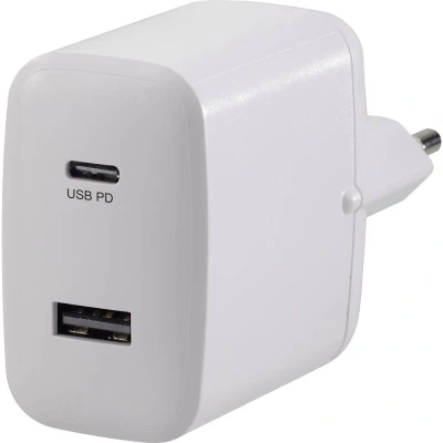 Immagine di VOLTCRAFT UC 2ACX001 Caricatore USB 30 W presa di Corrente uscita max. 3000 mA Num. uscite: 2 x USB, C® Power Delivery (USB PD)