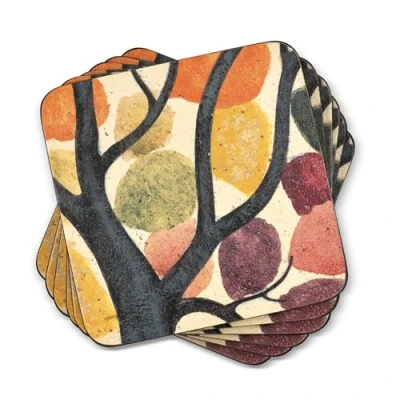 Immagine di Pimpernel Set di 6 sottobicchieri in MDF con Dorso Sughero, Motivo: Rami Che danzano nel Vento, 30,5 x 23 cm, Multicolore