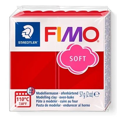 Immagine di STAEDTLER 8020 2 P Fimo Soft Modelling Clay Forno, Rosso Natalizio, 57 g (Pack of 1)