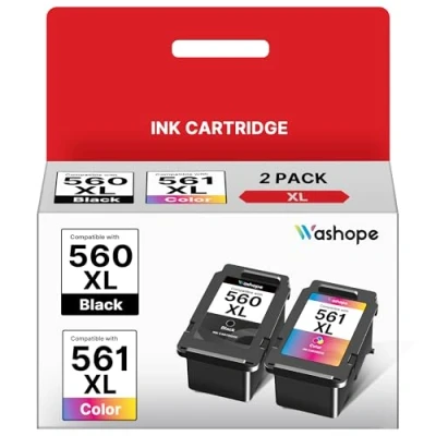 Immagine di PG 560XL CL 561XL 560 XL 561 Cartucce compatibile con Canon Nero e Colore per Pixma TS5350 TS5351 TS5352 TS5353 TS7450 TS7451 (1 Nero, 1 Colore)
