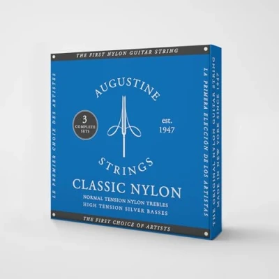 Immagine di Classic Blue corde per chitarra classica ad alta tensione, confezione da 3 in nylon