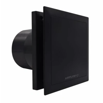 Immagine di Airflow QT100HT Ventilatore Estrae Fumi per Bagno Silenzioso a 25 dB, Efficiente Energetico 5W, Umidità Regolabile 60 90% RH, Due Velocità (21/25 l/s), Controllo Timer, IP45, Garanzia di 3 Anni