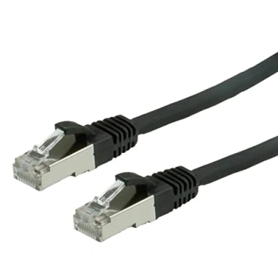 Immagine di Value 21.99.1245 RJ45 cavo di rete, patch CAT 6 S/FTP 2.00 m Nero doppia schermatura, Privo alogeni, Ritardante fiamma 1 pz.