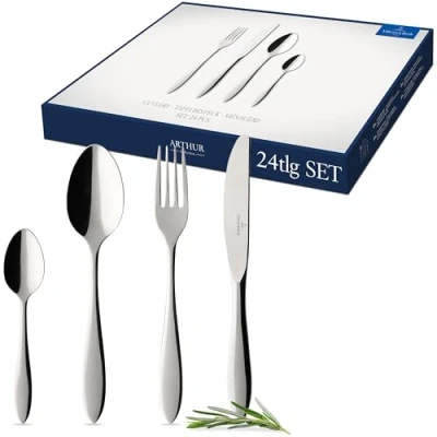 Immagine di Villeroy &amp; Boch Arthur Servizio Tavola, Acciaio Inossidabile, Argento, 24 Pezzi