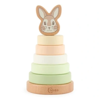 Immagine di Bieco FSC® torre impilabile per bambini, in legno sostenibile FSC®, 19 cm, gioco a partire da 1 anno, anelli impilabili legno, impilabili,
