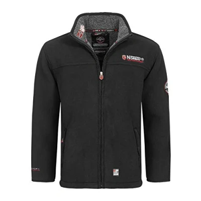 Immagine di Geographical Norway Ubolt Men Uomo Warm Thick Fleece Zip Winter Sweatshirt Jacket Soft Felpa A Maniche Lunghe Foderata Ideale Autunno Inverno (Nero XXL)