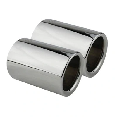 Immagine di L&amp;P 2 terminali di scarico in acciaio inox lucidato a specchio e cromato plug play pronti all&#039;uso codice articolo A306 compatibile con 1 serie F20 F21 F22 3 F30 F31 F34