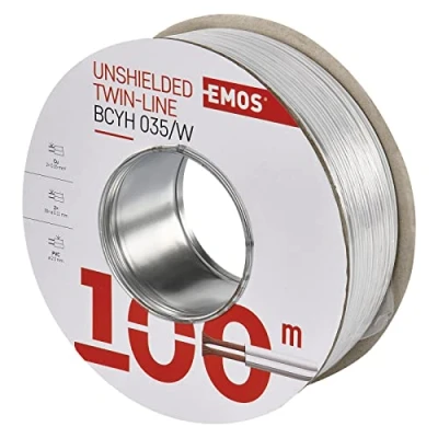 Immagine di Emos ungeschirmte zweidr athle itung 2 x 0,35 mm bianco, 100 pezzi, s8231
