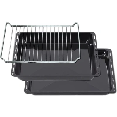 Immagine di ICQN Set di 2 teglie smaltate, adatte per Whirlpool, Ignis, Bauknecht, Indesit, Algor, Neckermann, Lloyds, 44,5 x 37,5 cm