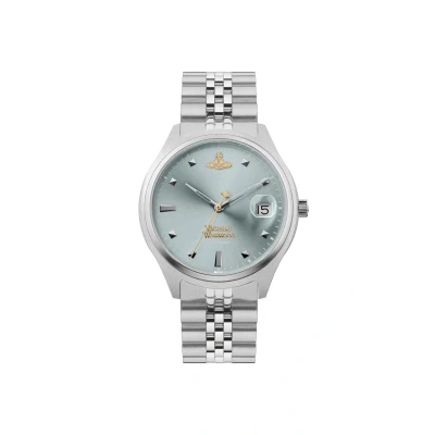Immagine di Vivienne Westwood Orologio Al quarzo Donna, misura cassa 37.00mm con quadrante Blu Analogico e cinturino Argento in Acciaio inossidabile VV261LBLSL