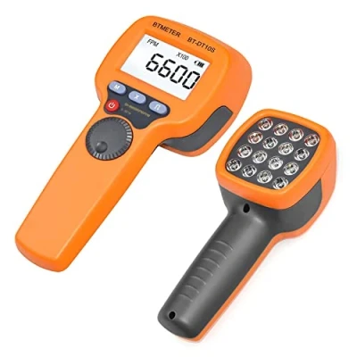Immagine di BTMETER Stroboscopio portatile digitale BT DT10S, contagiri stroboscopico flash LED, 60 99999 FPM Tachimetro Hz Velocity Tester,Analizzatore di velocità rotazione senza contatto