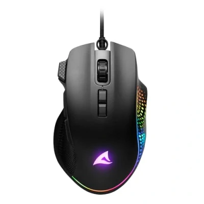 Immagine di Sharkoon SHARK Force 3: il mouse da gioco definitivo con 12.800 DPI, 8 pulsanti e illuminazione RGB Ergonomico adatto a tutti i tipi di impugnatura