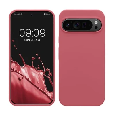 Immagine di kwmobile Cover per Google Pixel 9 Pro XL Custodia Back Case Smartphone in Silicone TPU Protezione Gommata rosa scuro