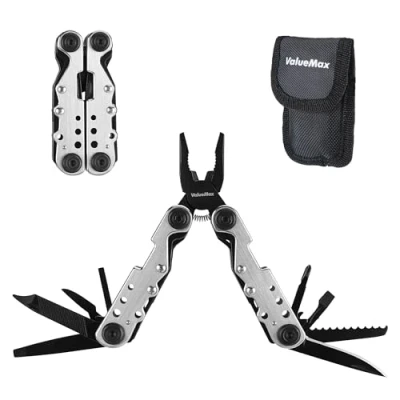 Immagine di ValueMax Pinza Multifunzione, Multiuso 13 in 1, Strumento Multifunzione con Pinza, Coltello, Regalo uomo, Accessori da Campeggio, Multiutensile per Riparazione, Trekking