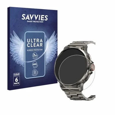Immagine di savvies (6 Pezzi Pellicola Protettiva per Tesofit Smartwatch 1.85&quot; (rotondo) Protezione Schermo Trasparente