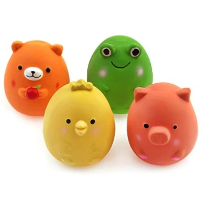Immagine di Chiwava 4pcs 6 cm Squeak giocattoli del cucciolo de lattice cane giocattolo animale divertente giochi interattivi per cani piccoli, colori assortiti