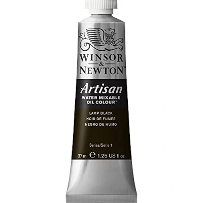 Immagine di Winsor &amp; Newton Olio Idrosolubile Artisan, Colori a Olio, Senza Solventi, Miscibile con L&#039;acqua, Tubo di 37 ML, Colore Nero Bugia