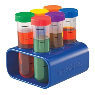 Immagine di Learning Resources Provette per esperimenti jumbo con supporto di Primary Science, giocattolo scientifico, piccolo chimico, scienza e gioco, laboratorio esperimenti, 3 anni