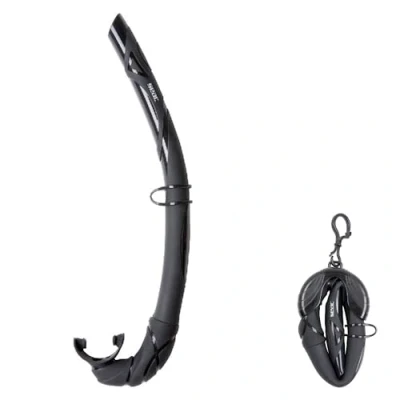 Immagine di SEAC Turtle Snorkel Pieghevole per Pesca Subacquea in Apnea Silicone Ipoallergenico, Guscio Porta con Moschettone Unisex Adulto Nero Standard