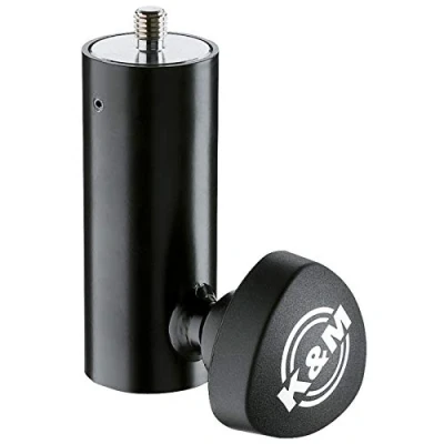 Immagine di K&amp;M 24521 Flangia di riduzione in acciaio, nero Adattatore per sistema altoparlanti con perno filettato M10 x 12 mm