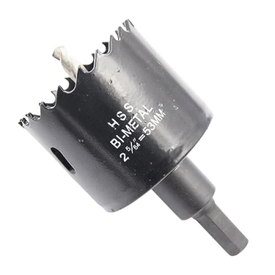 Immagine di Sega a tazza 53mm LAIWEI bi metallo fresa circolare HSS, spessore 1,8 mm, profondità di taglio fino 38 adatto per legno, plastica, cartongesso e tubi metallici