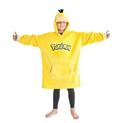 Immagine di Pokémon Felpa Cappuccio Oversize con Foderato in Sherpa Ragazzo(Psyduck Giallo)
