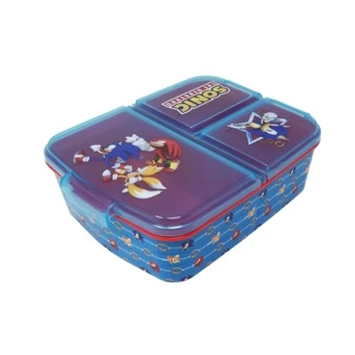 Immagine di Contenitore per il pranzo bambini, a scelta: Frozen, PJ Masks, Spiderman, Avengers, Mickey, Paw Patrol, in plastica senza BPA, Sonic