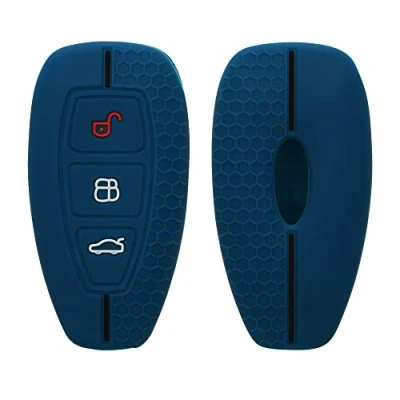 Immagine di kwmobile Custodia Coprichiave Compatibile con Ford 3 Tasti Keyless Go Cover Copri Telecomando Chiave Auto Chiavi Macchina Blu Scuro/Nero