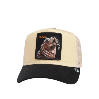 Immagine di Goorin Bros. The Slick Seal Foca Beige Nero Berretto da Camionista Regolabile