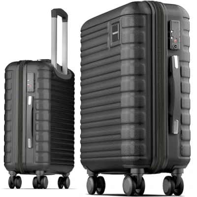 Immagine di Travely bagaglio a mano 55x40x20cm adatto per Ryanair, Lufthansa, Eurowings e co. I 36L trolley con ruote morbide pratico lucchetto TSA, valigia