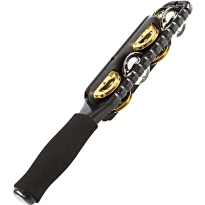 Immagine di Meinl Percussion Jingle Stick con Cimbalini in acciaio nichelato e solido ottone, Colore: Nero