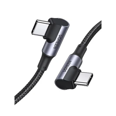 Immagine di UGREEN Cavo USB C 90 Gradi 100W 5A/20V, Type Compatible con iPhone 16/15 Plus Pro Max, Macbook Pro/Air, Galaxy S24+/S24 Ultra/S23/S23+/S23 Ultra/S22, Pixel 9/9 Pro/9 XL/8/7 ecc 0,5M