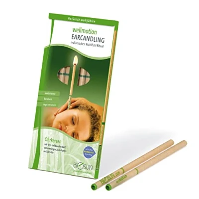 Immagine di BIOSUN wellmotion Candele per orecchie, con filtro di sicurezza Profumo rinvigorente citronella, eucalipto e lime
