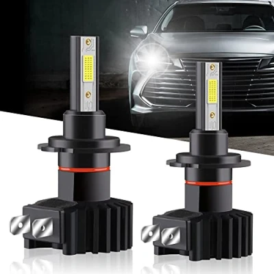 Immagine di Chemini Lampadina H7 LED 60W 12000LM per Auto Abbaglianti/Anabbaglianti Sostituire Lampada Fari Alogena o Luci Allo Xeno 6500K Bianco