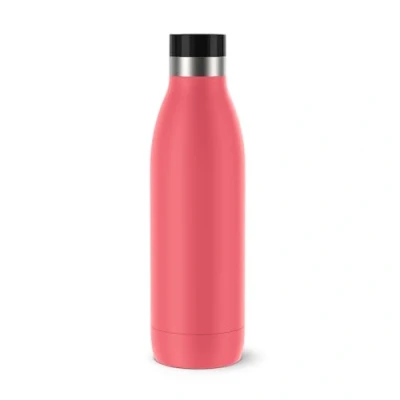 Immagine di Emsa N31123 Bludrop Color Borraccia 0,7 litri 100% ermetico chiusura Quick Press godimento ergonomico a 360 12 ore caldo 24 acciaio inox corallo, rosa
