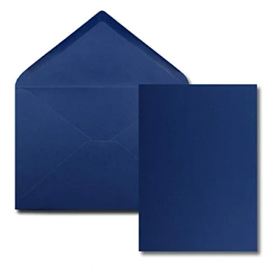 Immagine di Kim Kranholdt GmbH set di biglietti DIN A5/ C5, con buste, colori vivaci 25 Karten Sets 17 blu notte.