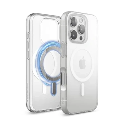 Immagine di elago Cover Magnetica Trasparente Ibrida Custodia Compatibile con iPhone 16 Pro 6.3 MagSafe, Tecnologia PC + TPU, Paraurti Antiurto (Clear)