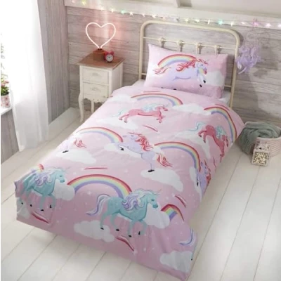 Immagine di Rapport Home My Little Unicorn, set copripiumino per letto singolo, in poliestere, rosa, 2 pezzi