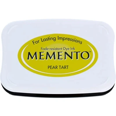 Immagine di Tsukineko Memento Tampone di Inchiostro per timbratura, Verde, Pera, Grande, a Base d&#039;Acqua, Traslucido, Impermeabile, archivio, goffratura, Crostata Pere, Pad Size: 7,6 x 4,7 cm