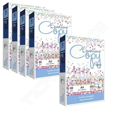 Immagine di Excellent Copy formato A4 21x29,7cm 80gr confezione da 5 risme 500 fogli Carta per ufficio, stampe, fotocopie, multiuso (5 risme)