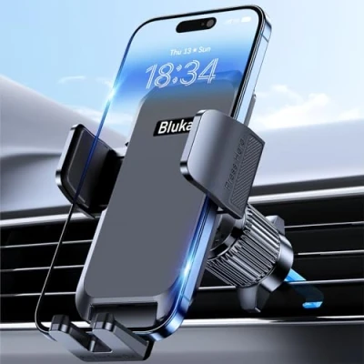 Immagine di Blukar Porta Cellulare da Auto, Supporto Auto Bocchette dell&#039;Aria con 2023 Upgrated Clip e Operare Una Sola Mano, 360di Rotazione Smartphone per 4 7Smartphone Nero