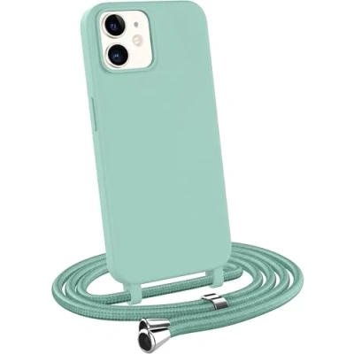 Immagine di MyGadget Cover per iPhone 11 Custodia con Corda Case Cordino Opaca Antiurto Bumper Laccio Tracolla Practical Stylish Verde menta